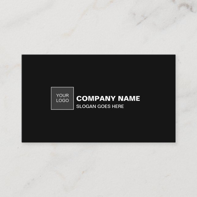 Professional Elegant Black Simple Plain Company Visitenkarte (Vorderseite)