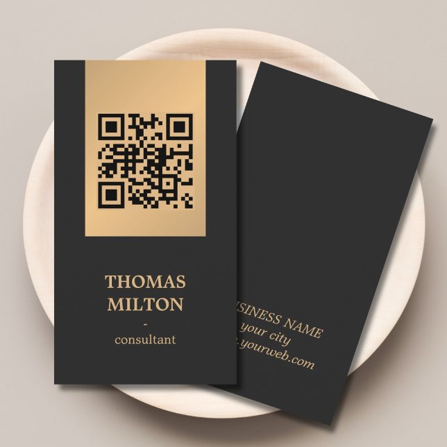 Professional Elegant Faux Golden Grey Consultant Visitenkarte (Von Creator hochgeladen)