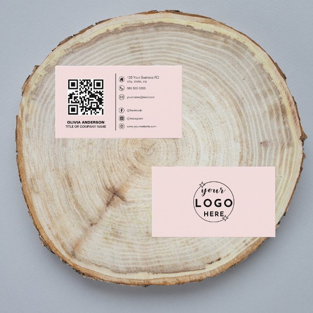 Professional Elegant Minimalist Modern Blush Pink Visitenkarte (Von Creator hochgeladen)