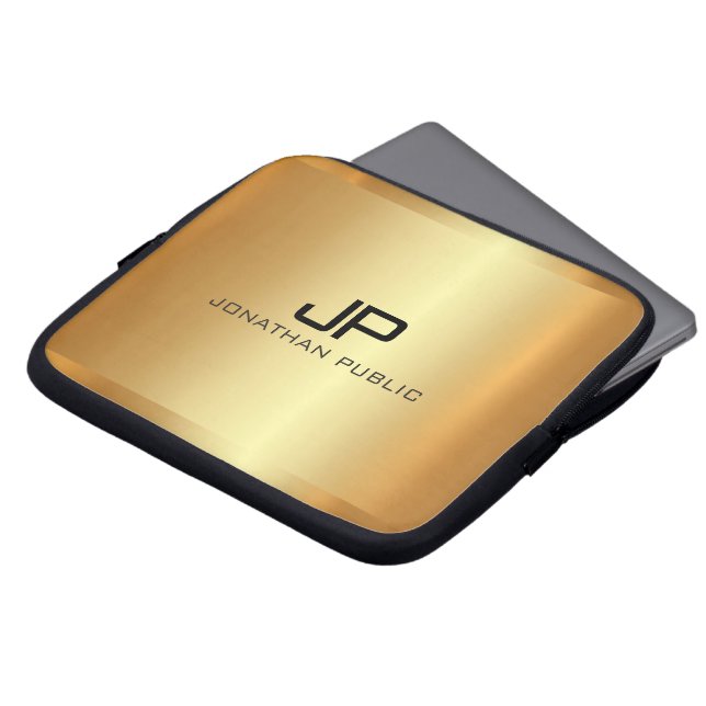 Professional Elegant Modern Luxe Gold Template Laptopschutzhülle (Vorne Oben)