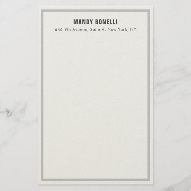 Professional elegant modern minimalist add name briefpapier (Vorderseite)
