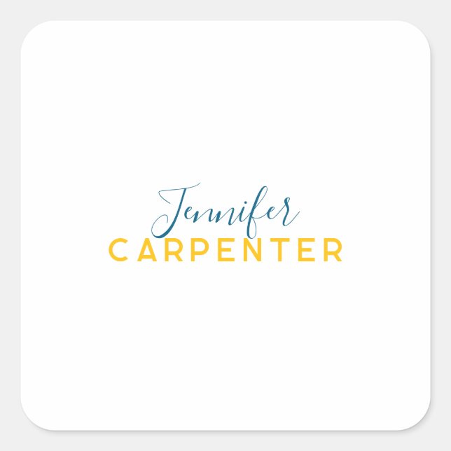 Professional elegant modern minimalist plain quadratischer aufkleber (Vorderseite)