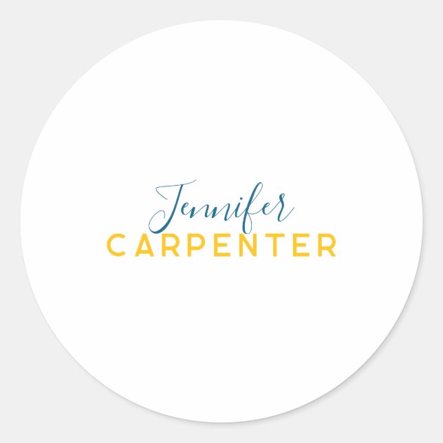 Professional elegant modern minimalist plain runder aufkleber (Vorderseite)