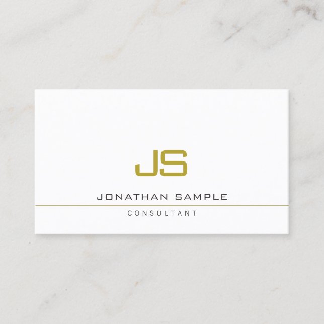 Professional Elegant Modern Template Monogram Visitenkarte (Vorderseite)