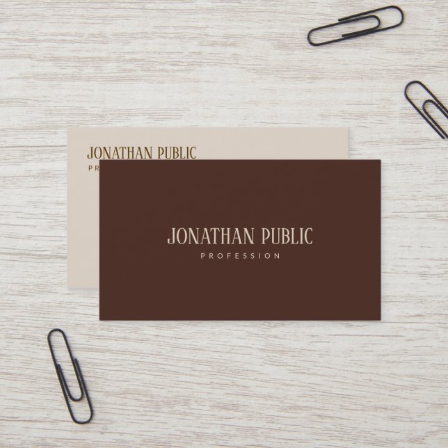 Professional Elegant Template Brown & Beige Luxury Visitenkarte (Vorderseite/Rückseite Beispiel)