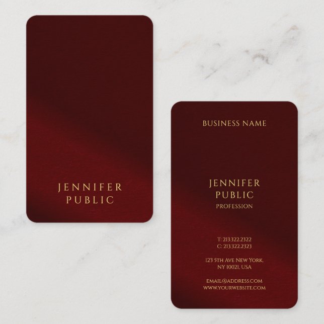 Professional Elegant Template Gold Text Luxurious Visitenkarte (Vorne/Hinten)