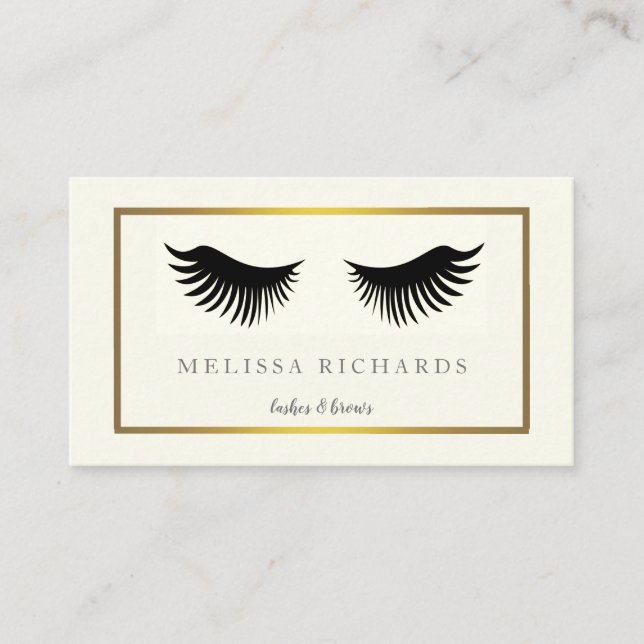Professional Eyelashes Makeup Artist Black Busines Visitenkarte (Vorderseite)