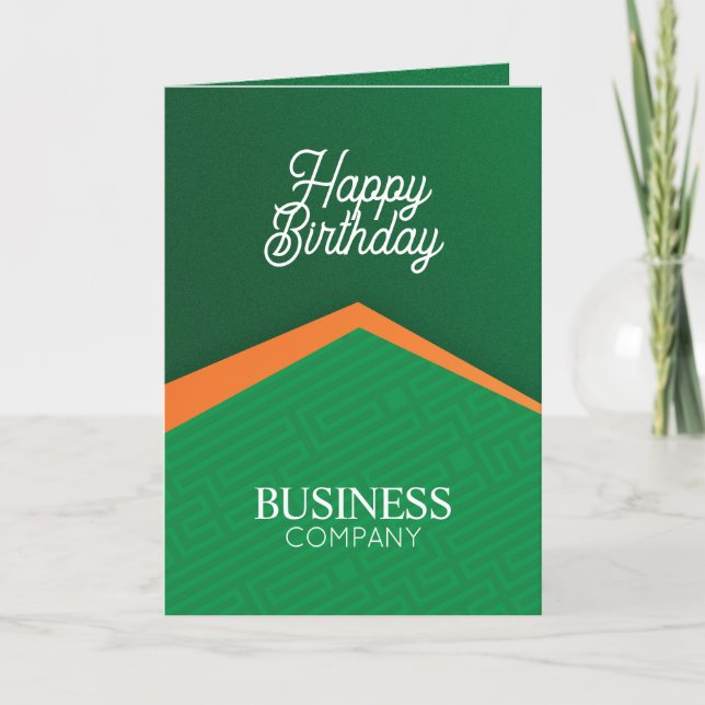 Professional Green Business Birthday Greeting Card Karte (Vorderseite)