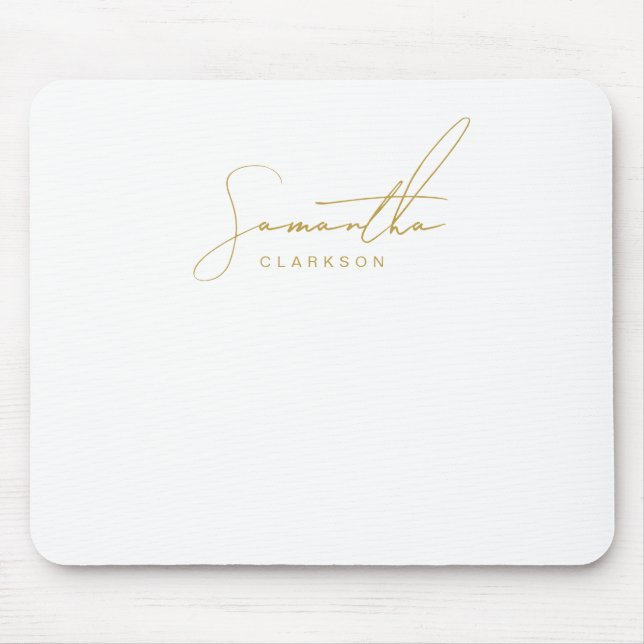 Professional Handwritten Gold Script Typography Mousepad (Vorne)