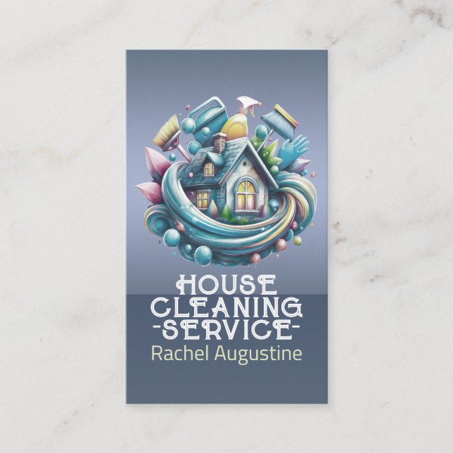 Professional House Cleaning Service Housekeeping Visitenkarte (Vorderseite)