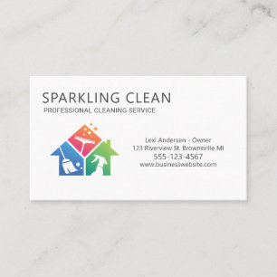 Professional House Cleaning Supplies Clean Service Visitenkarte