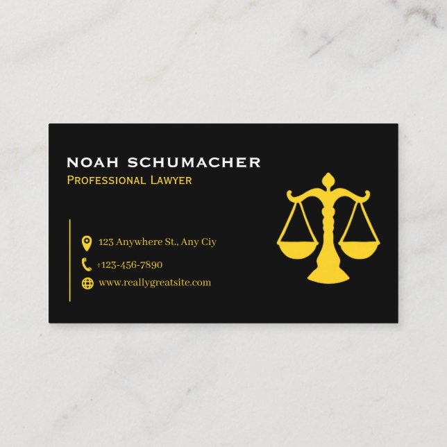 Professional Law & Justice Business Card Visitenkarte (Rückseite)