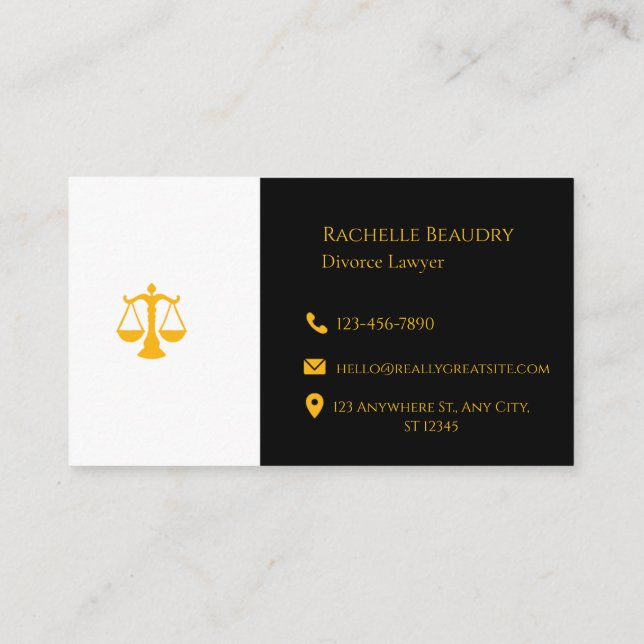 Professional Law & Justice Business Card  Visitenkarte (Rückseite)