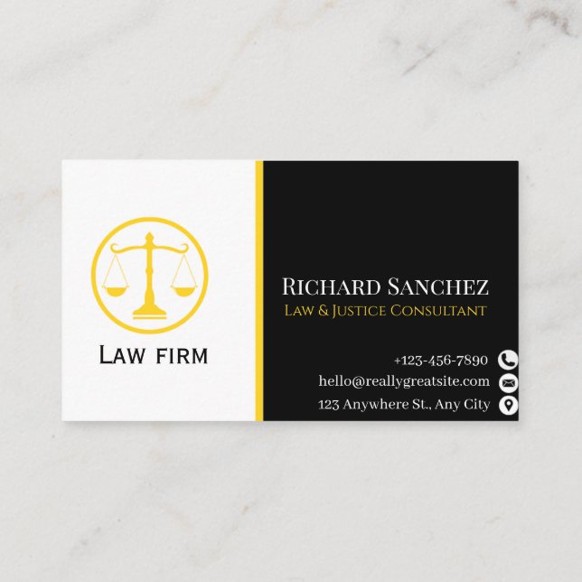 Professional Law & Justice Business Card Visitenkarte (Rückseite)