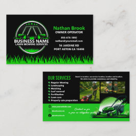 Professional Lawn Care Landscaping Green Black QR Visitenkarte