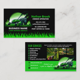 Professional Lawn Care Landscaping Green Black Visitenkarte
