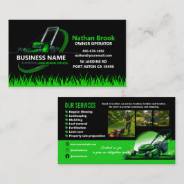 Professional Lawn Care Landscaping Green Black Visitenkarte