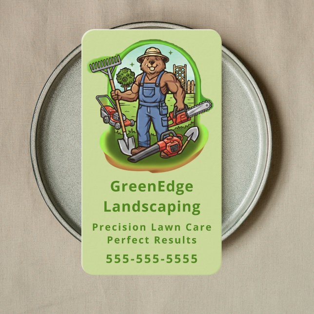 Professional Lawn Care Landscaping Service Green Visitenkarte (Von Creator hochgeladen)