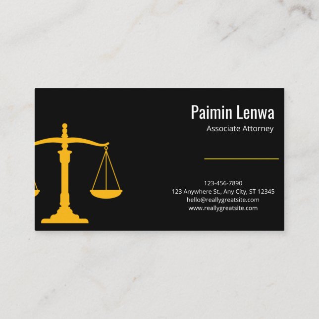 Professional Lawyer Business Card | Attorney  Visitenkarte (Rückseite)