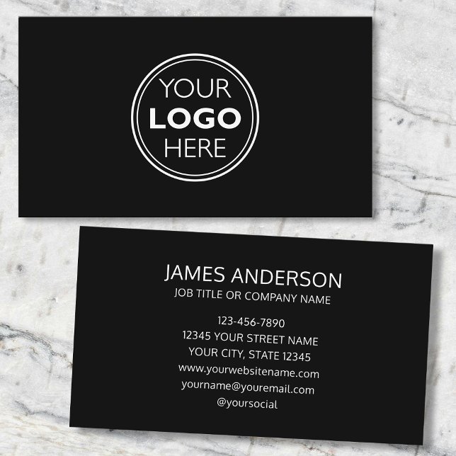 Professional Logo Business Card Minimalist Black Visitenkarte (Von Creator hochgeladen)
