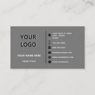 Professional Logo Design Business Card - Gray Visitenkarte