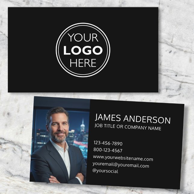 Professional Logo Profile Photo Minimalist Black Visitenkarte (Von Creator hochgeladen)