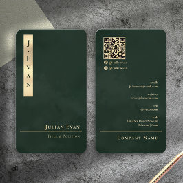 Professional Luxe Emerald Green Gold Business Card Visitenkarte