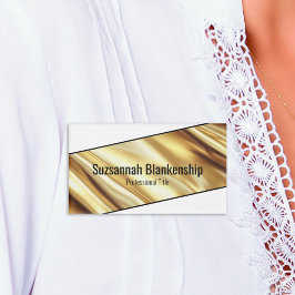 Professional Luxury Gold Ribbon Black Text Namenschild