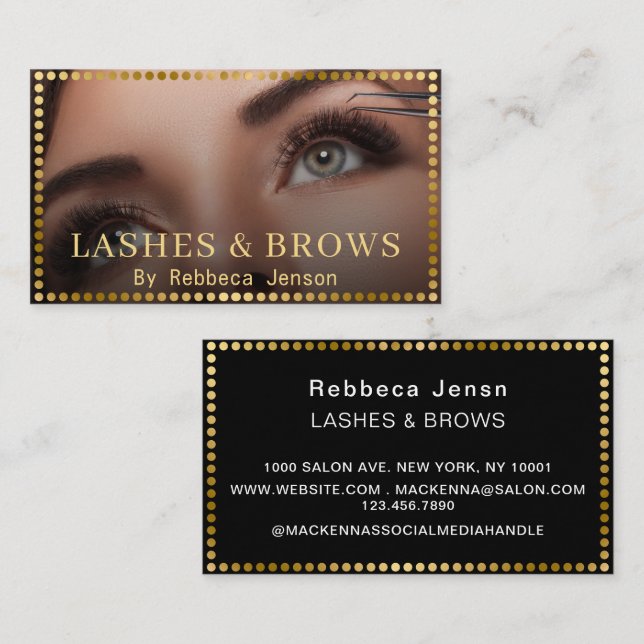 Professional Makeup Artist Eyelash & Brow QR CODE  Visitenkarte (Vorne/Hinten)