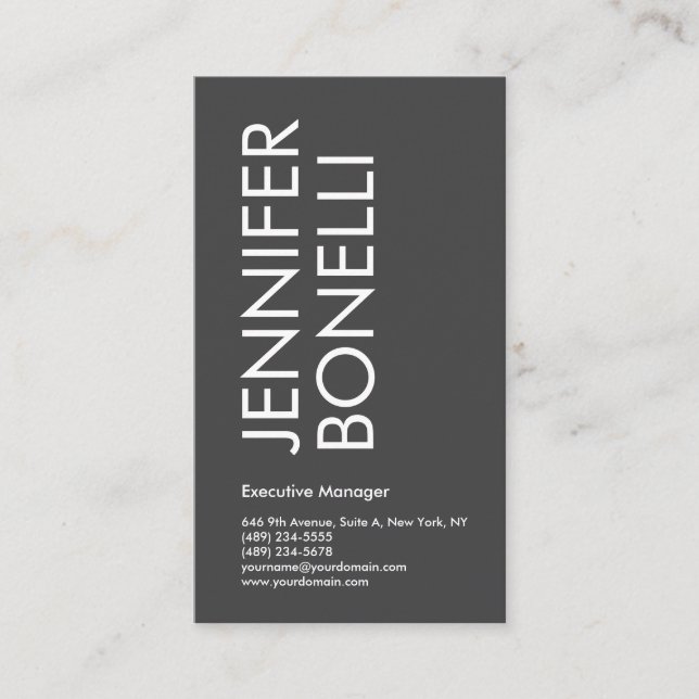 Professional minimalist modern bold text grey  begleitkarte (Vorderseite)