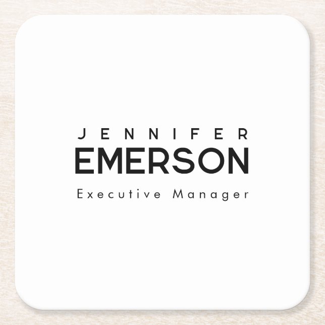 Professional minimalist modern plain rechteckiger pappuntersetzer (Vorderseite)