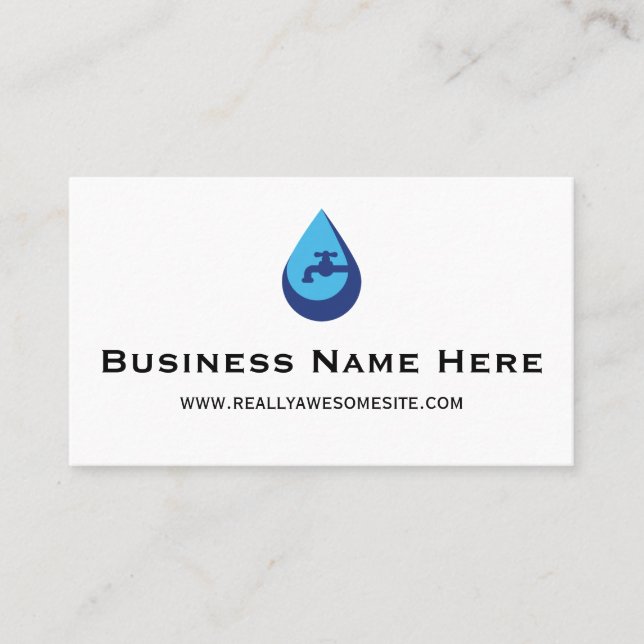 Professional Minimalist Plumber Business Card Visitenkarte (Vorderseite)