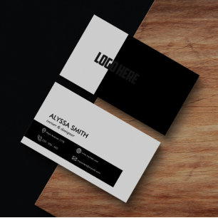 Professional Minimalistic Black White Modern Logo Visitenkarte