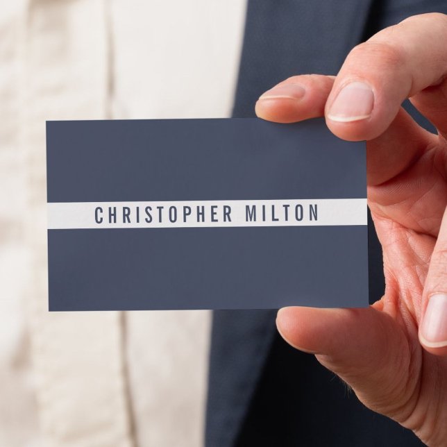 Professional Minimum Dark Blue White Consultant Visitenkarte (Von Creator hochgeladen)