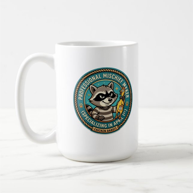 Professional Mischief Maker Raccoon Funny  Kaffeetasse (Links)