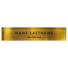 Professional Modern Black and Gold Office Namensplakette