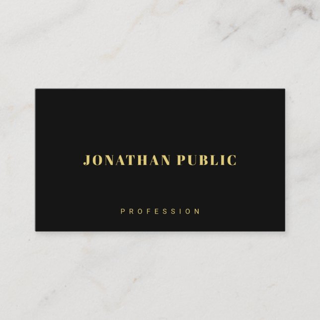 Professional Modern Elegant Template Black & Gold Visitenkarte (Vorderseite)