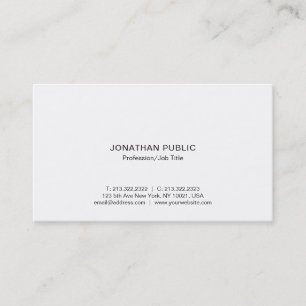 Professional Modern Elegant White Simple Company Visitenkarte