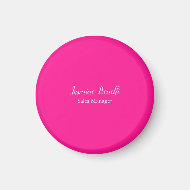 Professional Modern Minimalist Deep Pink Magnet (Vorne)