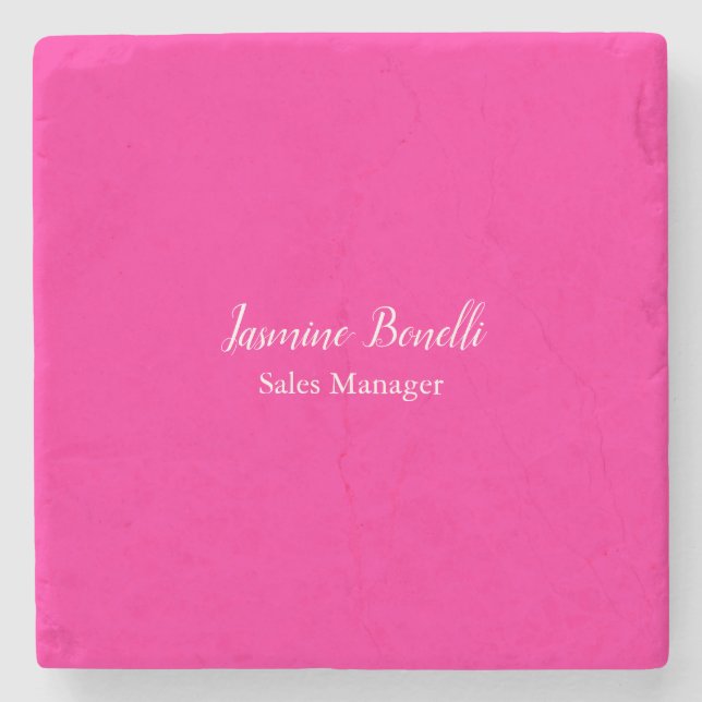 Professional Modern Minimalist Deep Pink Steinuntersetzer (Vorderseite)