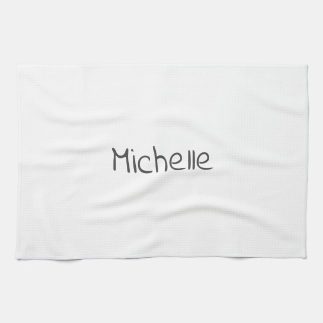 Professional Modern Minimalist Plain Own Name Geschirrtuch (Horizontal)