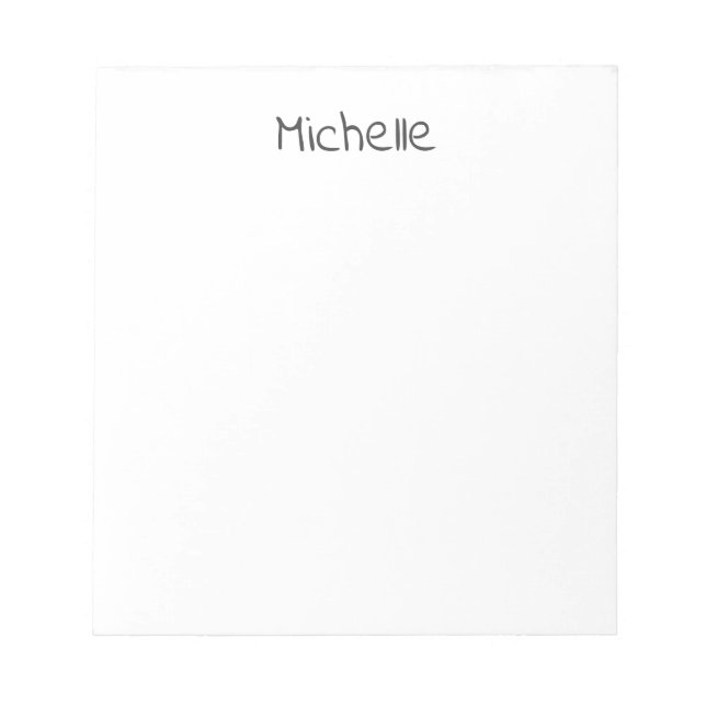 Professional Modern Minimalist Plain Own Name Notizblock (Vorderseite)