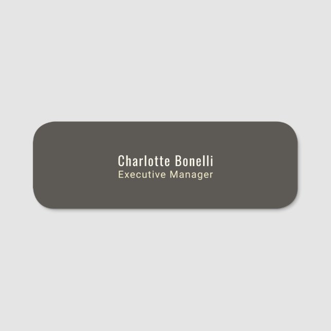 Professional Modern Minimalist Plain Round Corner Namensschild (Vorderseite)