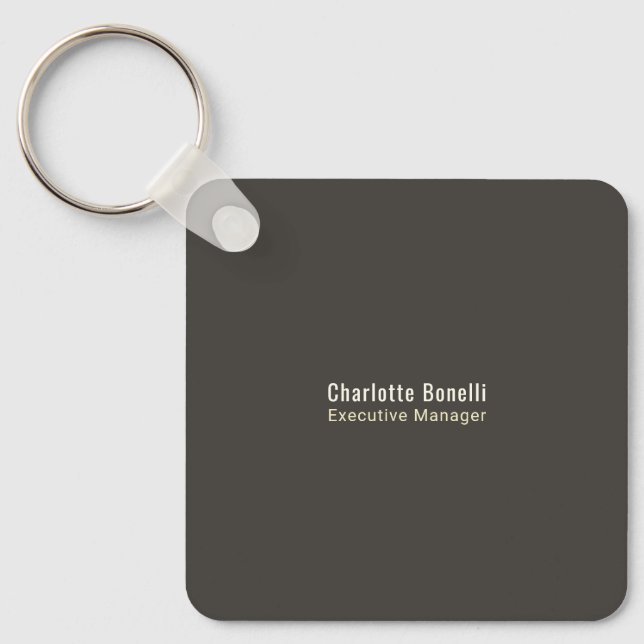 Professional Modern Minimalist Plain Round Corner Schlüsselanhänger (Vorderseite)