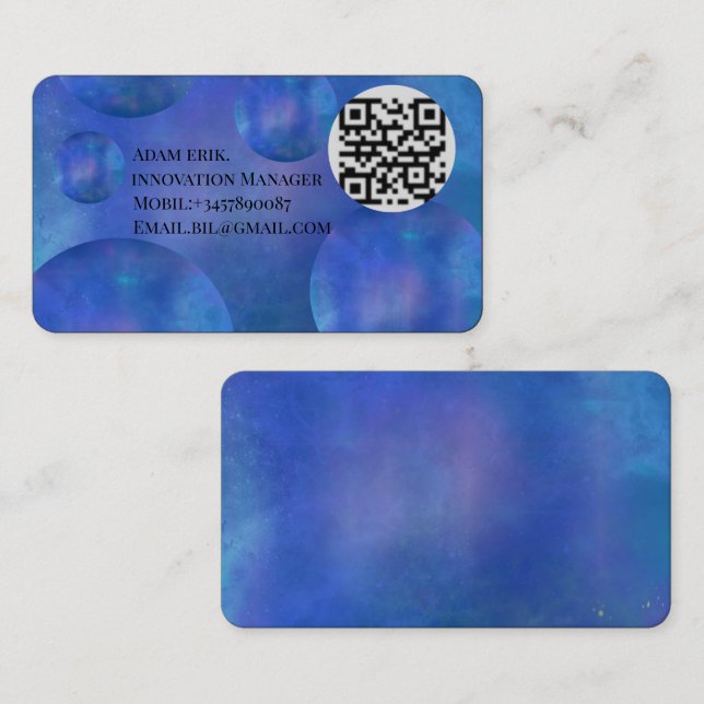  Professional Modern Nebula Galaxy QR Code card Visitenkarte (Vorne/Hinten)