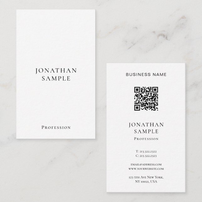 Professional Modern Simple Template Vertical Visitenkarte (Vorne/Hinten)