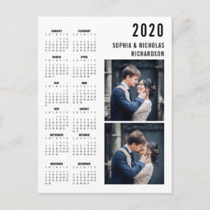 Professional Modern Two Foto 2020 Calendar Postkarte