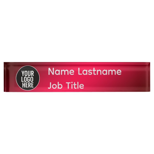 Professional Office Desk Nameplate with Logo Space Namensplakette (Vorderseite)