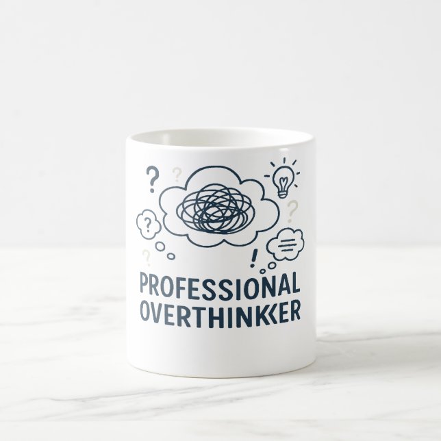 Professional overthinker- Funny Mind Doodle design Kaffeetasse (Mittel)