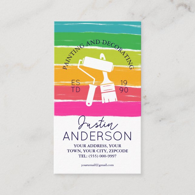 Professional Painting and Decorating handyman Visitenkarte (Vorderseite)